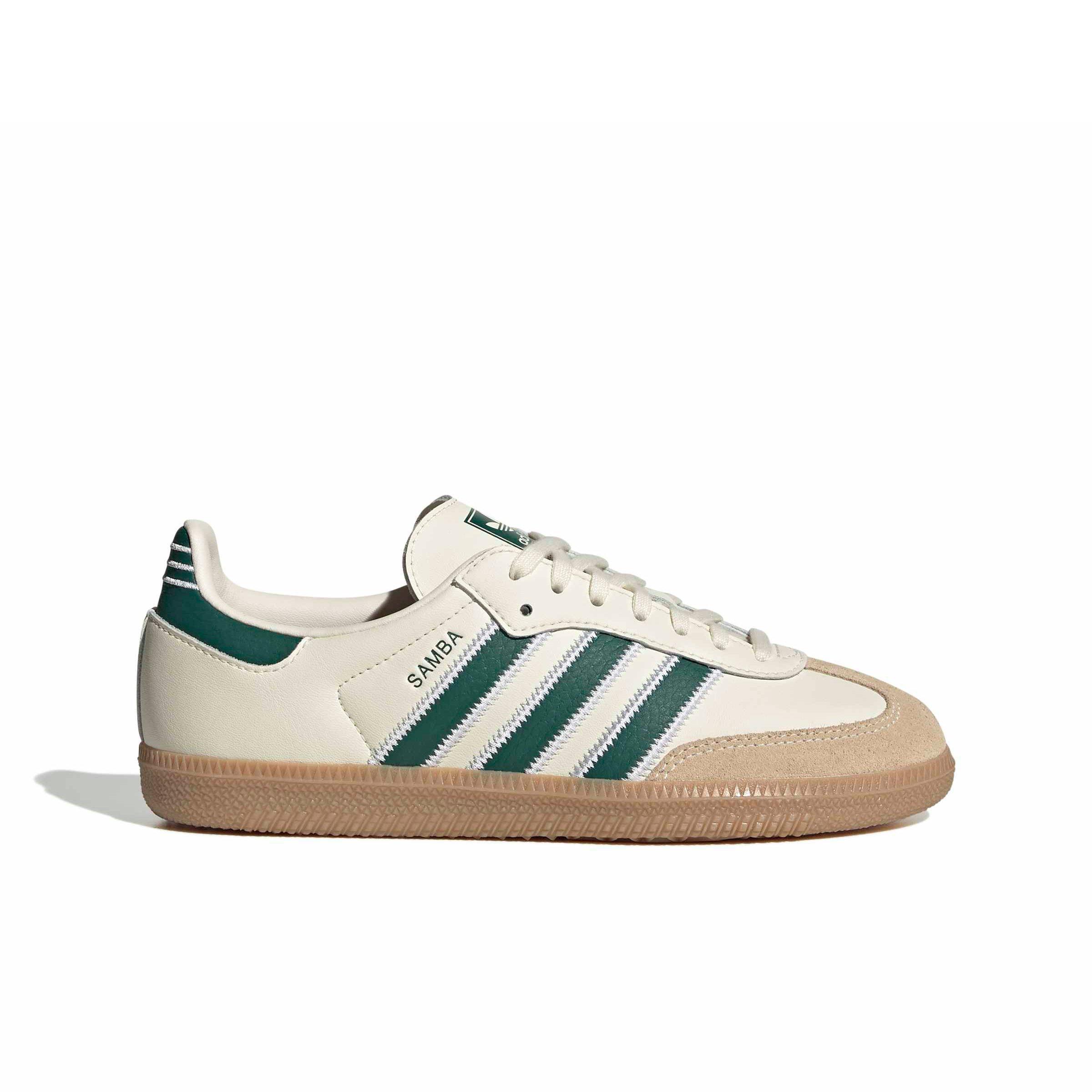 adidas Originals Samba OG "Cream White/Collegiate Green/Gum 4" Grade School Boys' Shoe - CREAM/GREEN/GUM